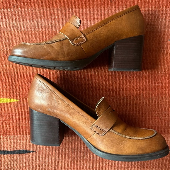 Like New Brown Leather Penny Loafers - Picture 2 of 5